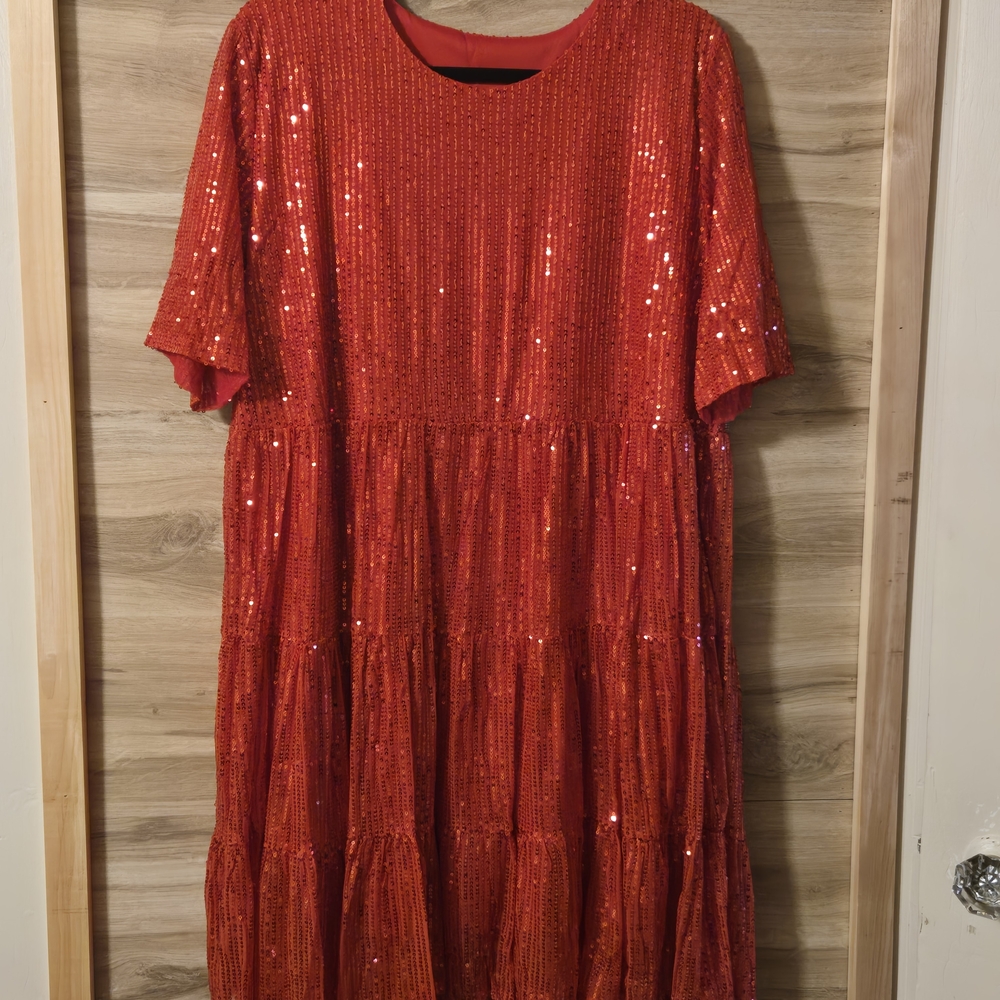 Elegant Red Sequin Dress